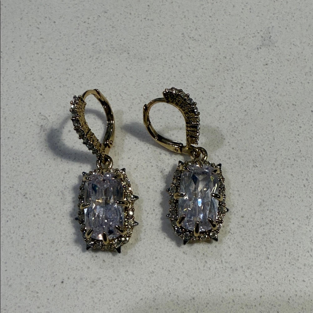 Alexis Bittar Gold Tone Crystal Earrings